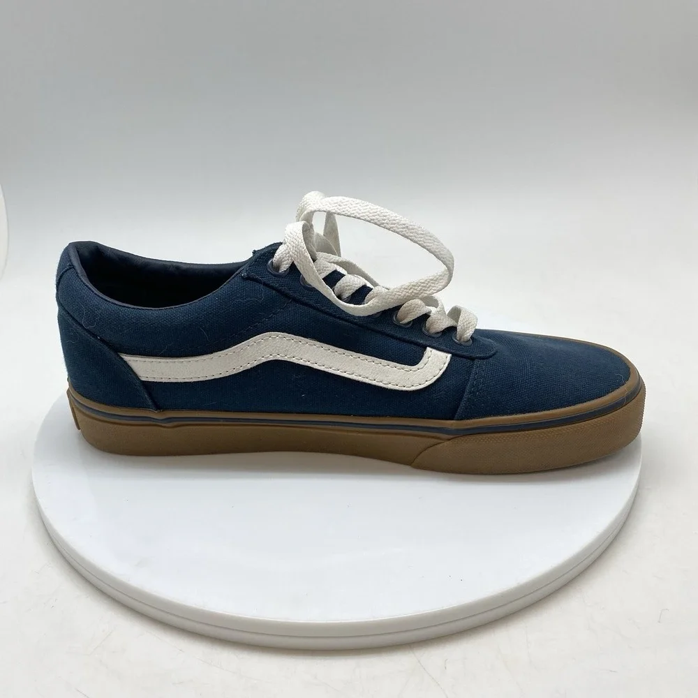 Vans Old Skool Mens 8‎ Blue Athletic Skate Walking Canvas Shoes Sneakers 500714